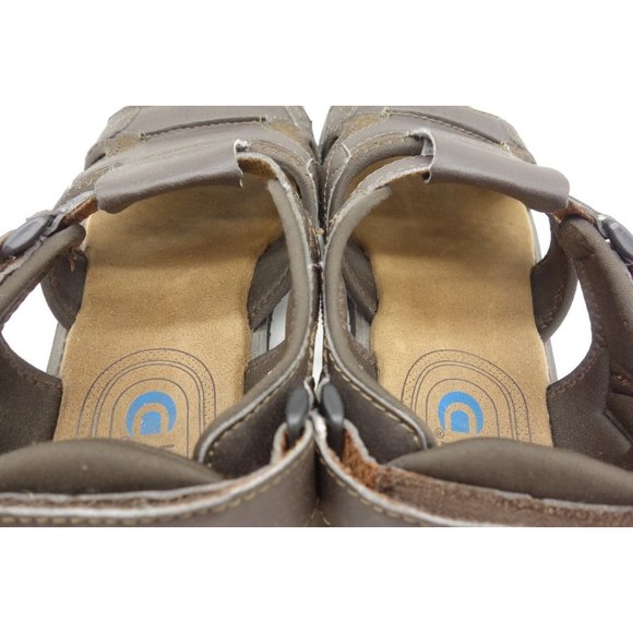 Nunn Bush Lites Brown Memory Foam Adjustable Slip On Sandals Shoes Men\'s 13 M